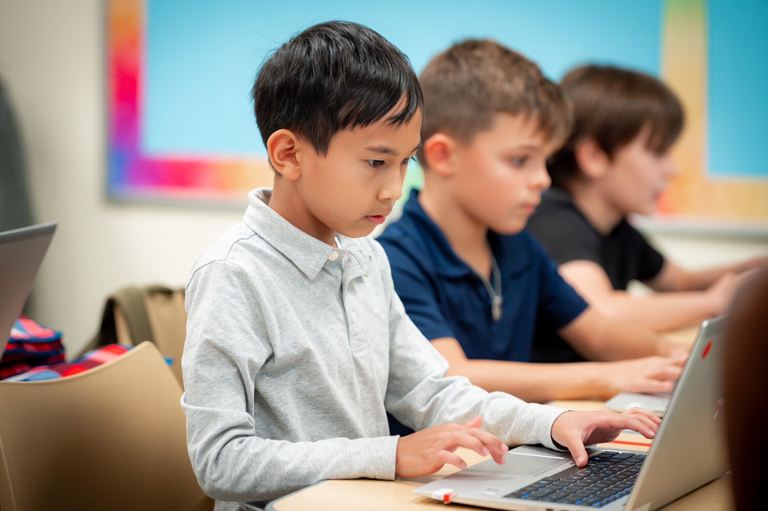 students working at desk