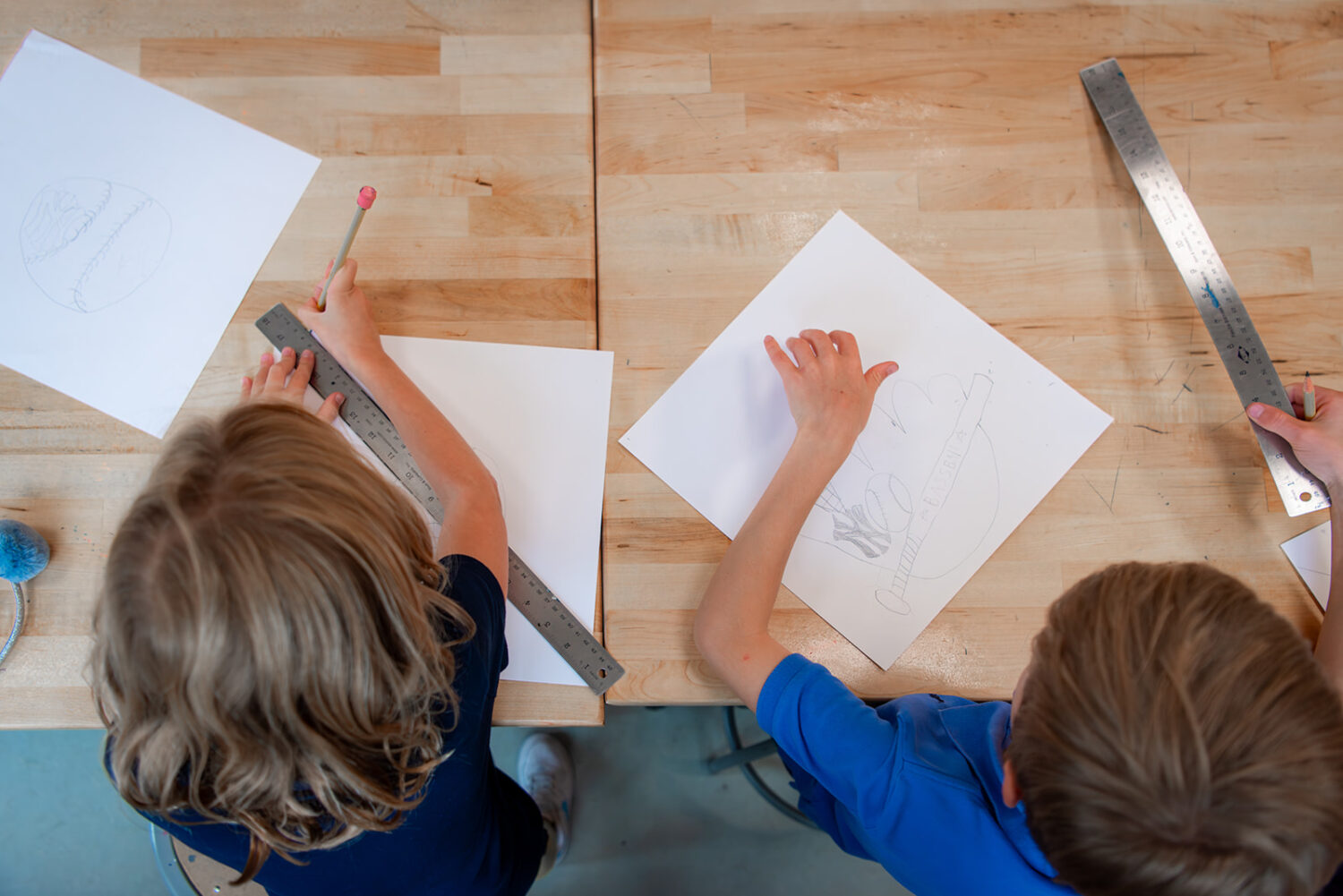 students doing work on paper