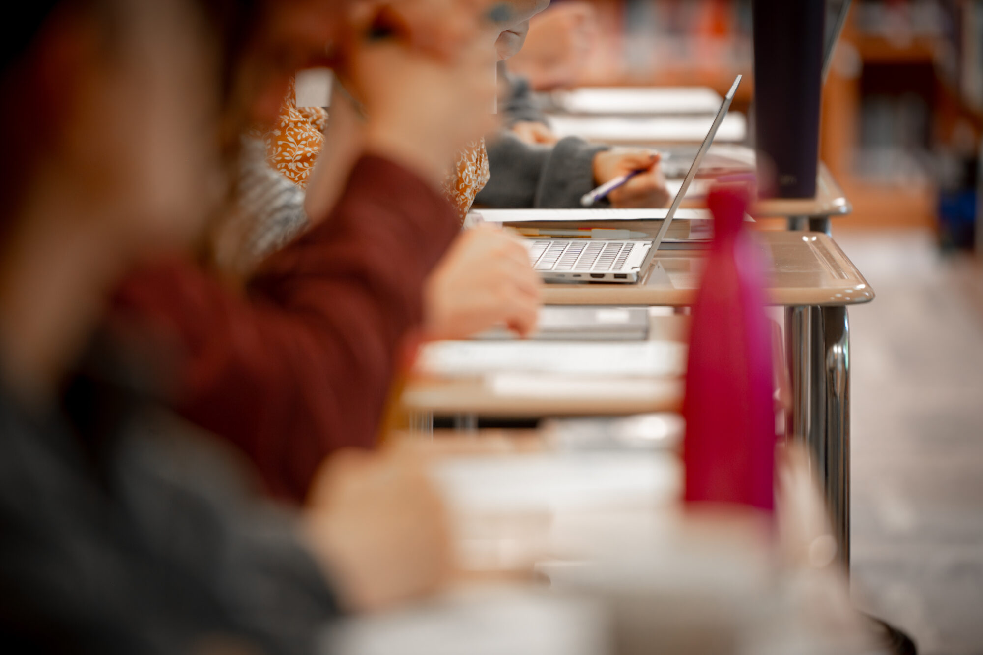 Laptops on desks