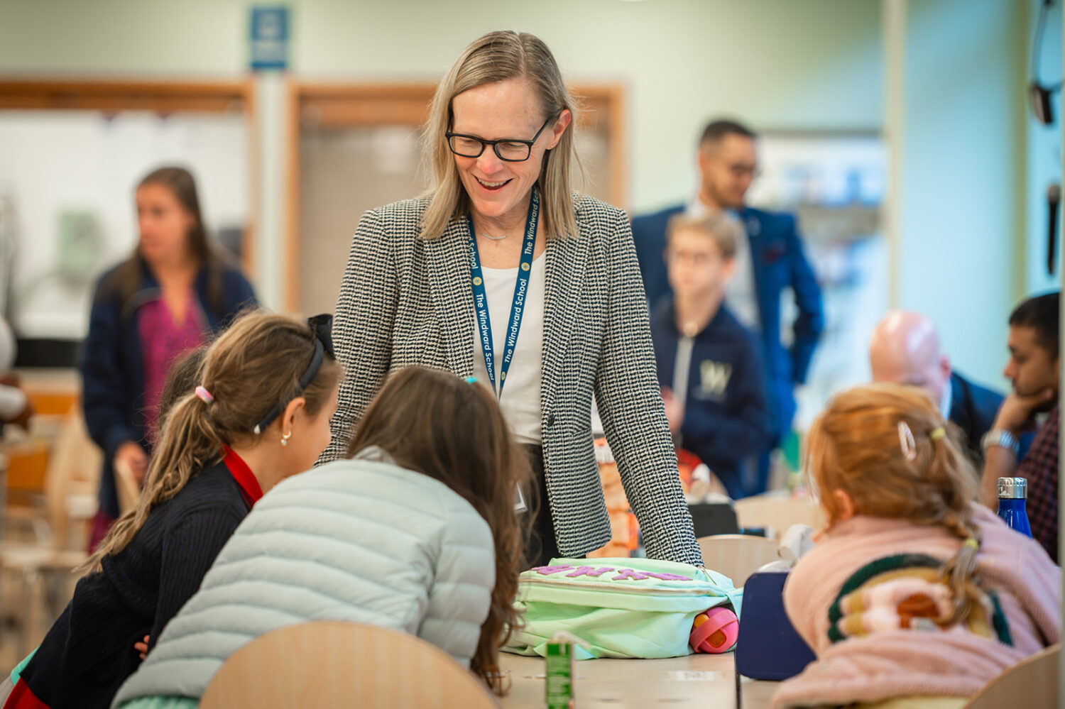 Teacher with students