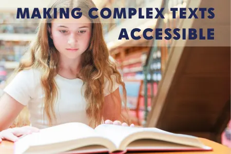young female student reading in the library