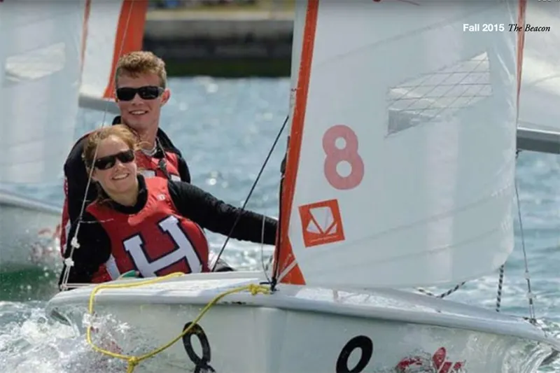 two people on boat